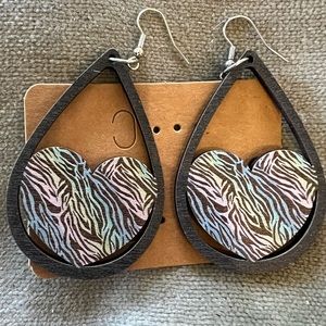 Wooden earrings. $6 each or 3 for $15.